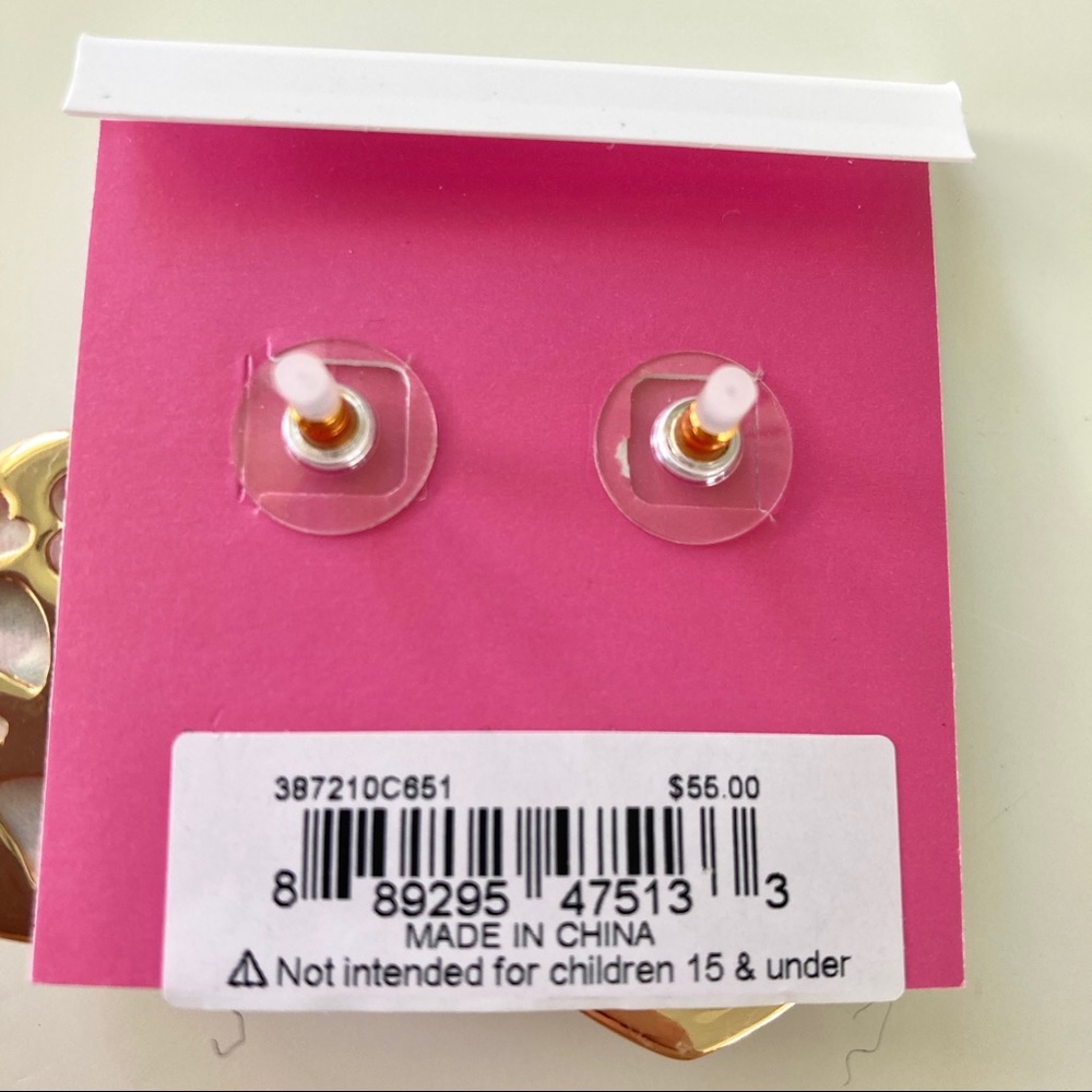 Betsey Johnson XOXO heart drop earrings lips gingham dice NWT 387210C651 pink - Picture 3 of 7